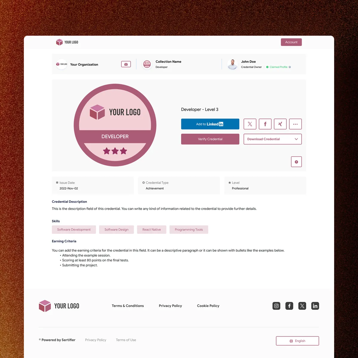 White-Labeled Credential Portal